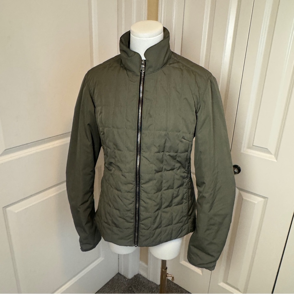 Aether Alta Quilted Jacket Discovery Olive Green Women’s Medium 3 Zip Coat